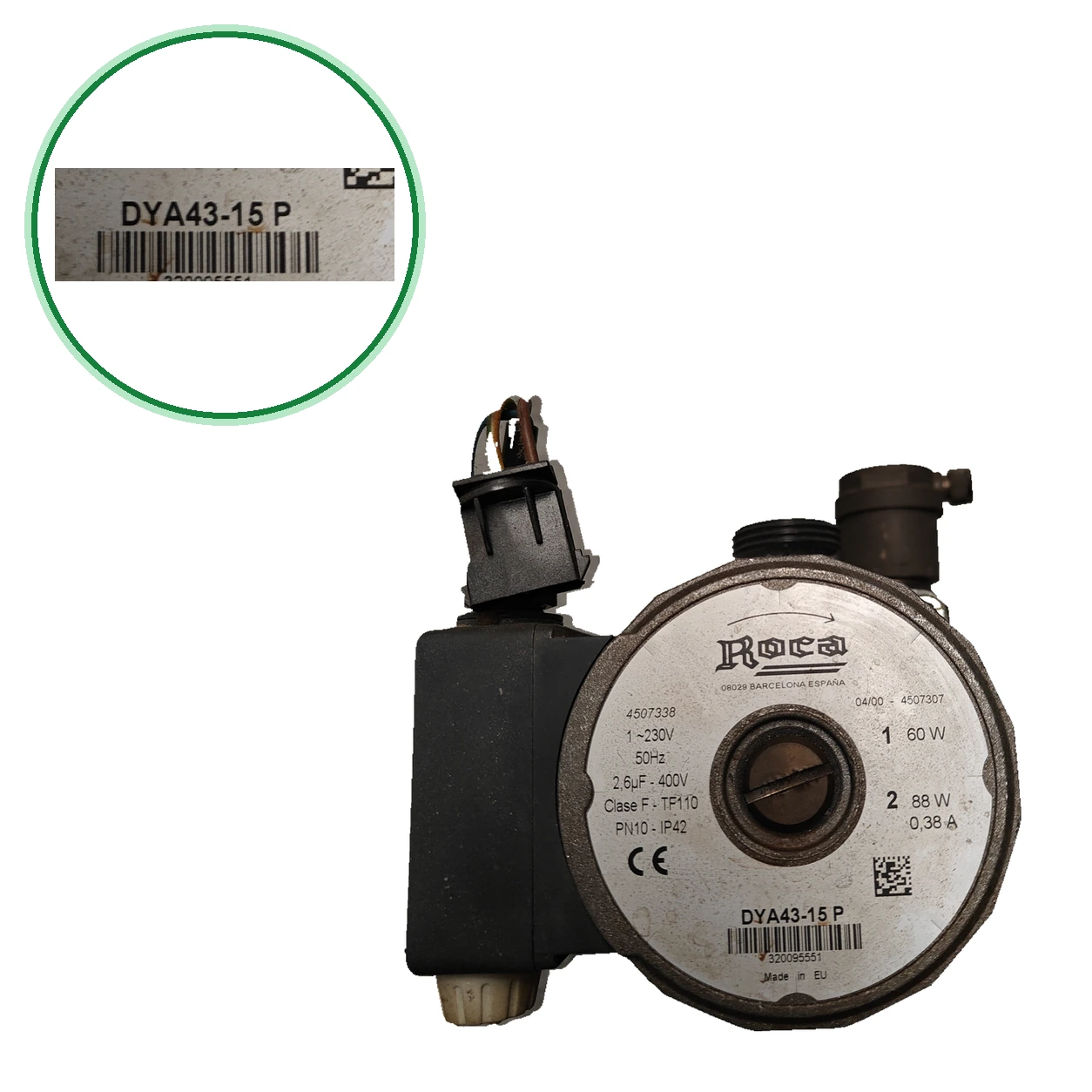 Baxi Roca DYA43-15 P Circulating Pump · 4507338 For RS 20/20 F