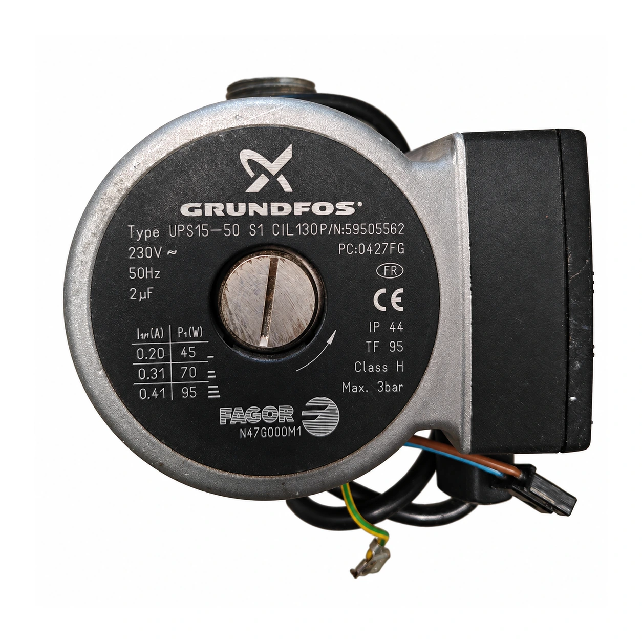 Fagor N47G000M1 circulator pump · Grundfos UPS15-50 S1 CIL130 · 59505562