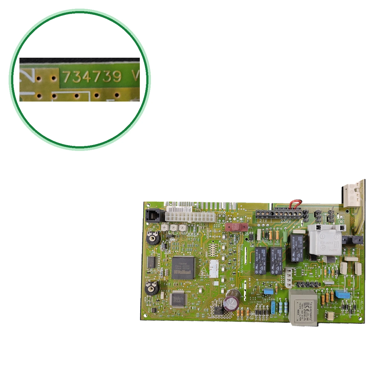 PCB Electrónica Vaillant 734739 V064_E Para VMW 242/2-3 R2 Y VMW 28/362-5 R3
