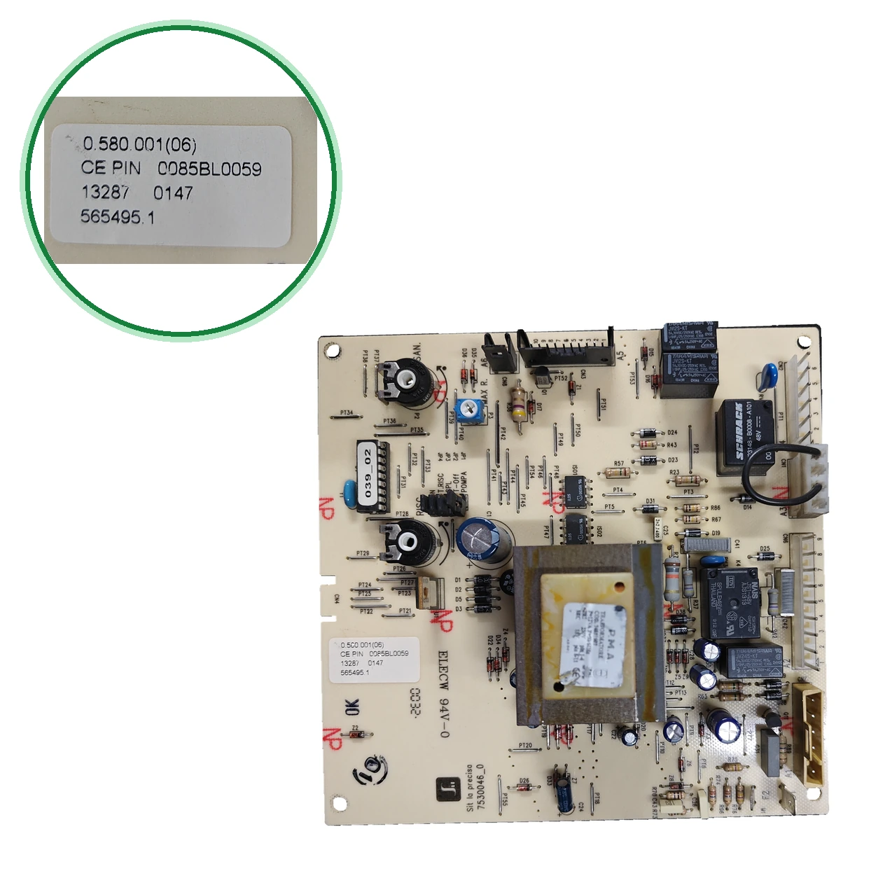 Scheda elettronica SIT 0.580.001(06) · PCB 7530046_0 per Cointra SUPRA SP 21 L