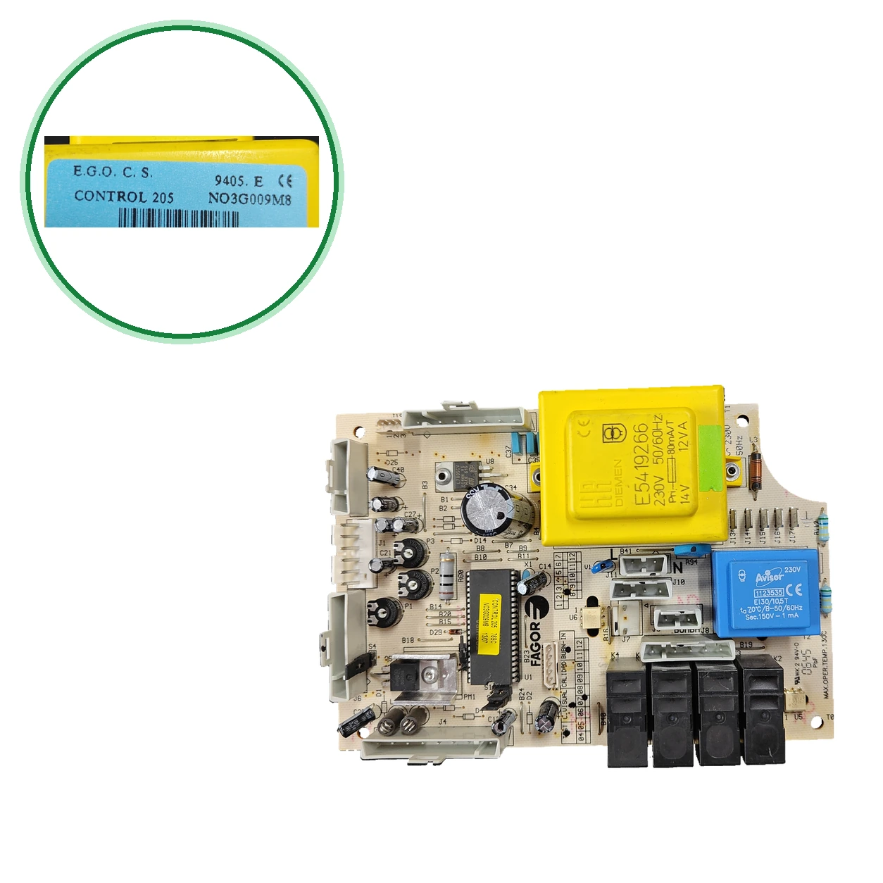PCB Electrónica E.G.O. C.S. CONTROL 205 · N03G009M8 Para Fagor FA 23 E
