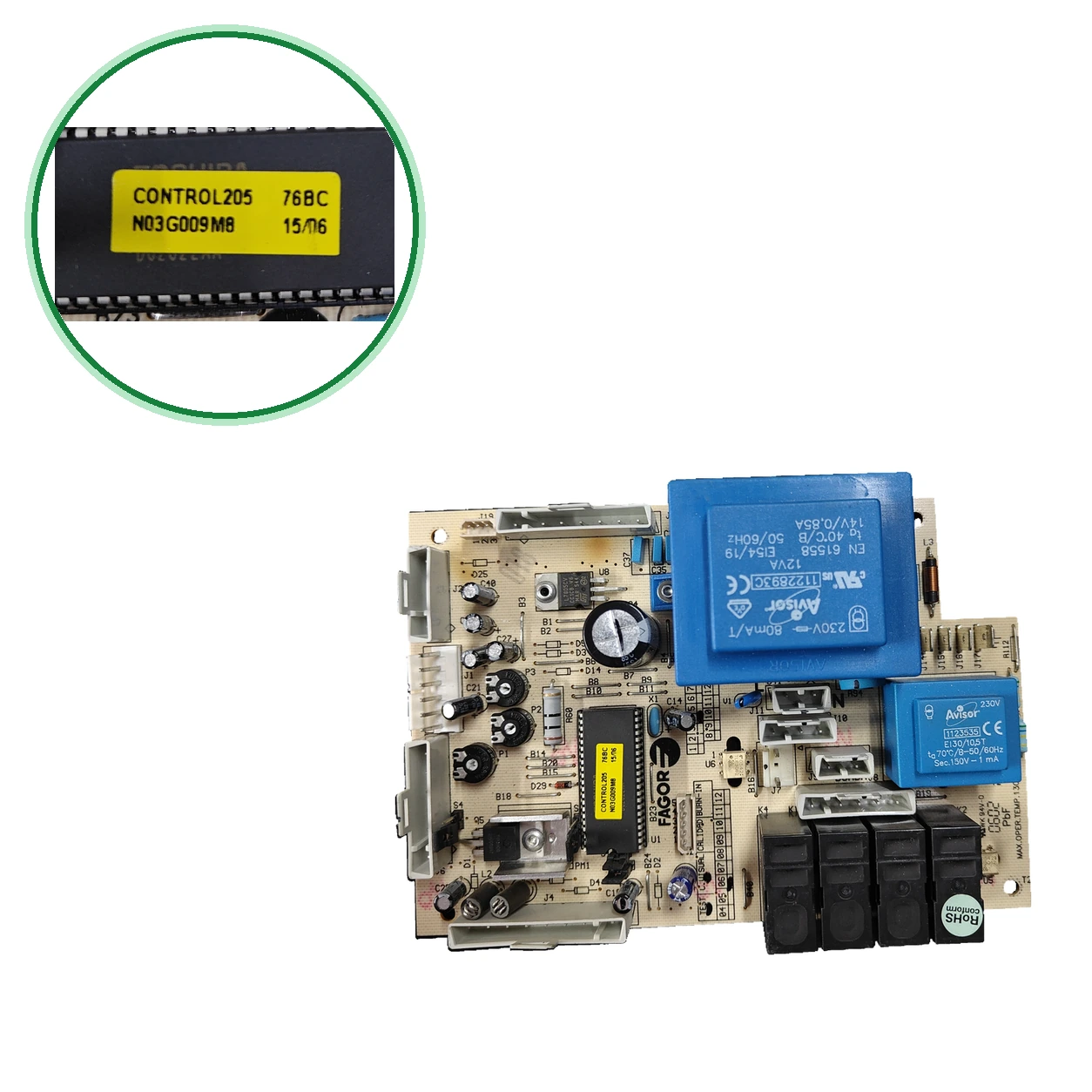 Placa Electrónica Fagor CONTROL205 · N03G009M8 Para FE27E, FEB24E/1 B Y CE30E/1 N