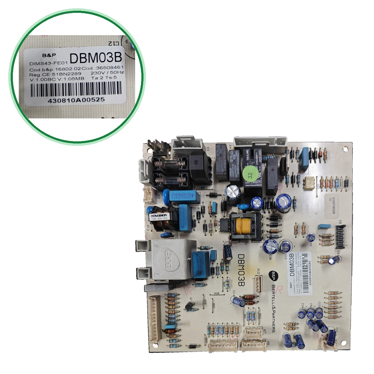 Placa Electrónica B&P DIMS43-FE01 DBM03B · 36508461 Para Ferroli Divatop Low NOx F24