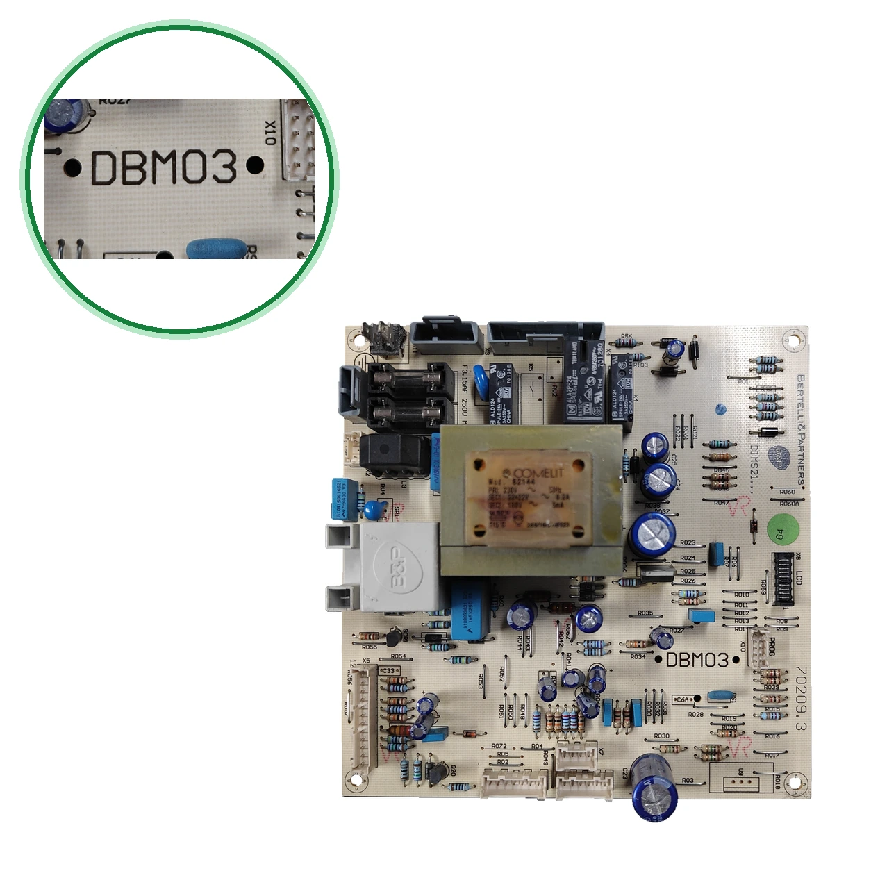 PCB Electrónica Bertelli & Partners DBM03 · 70209.3 Para Ferroli DIVAtop F37