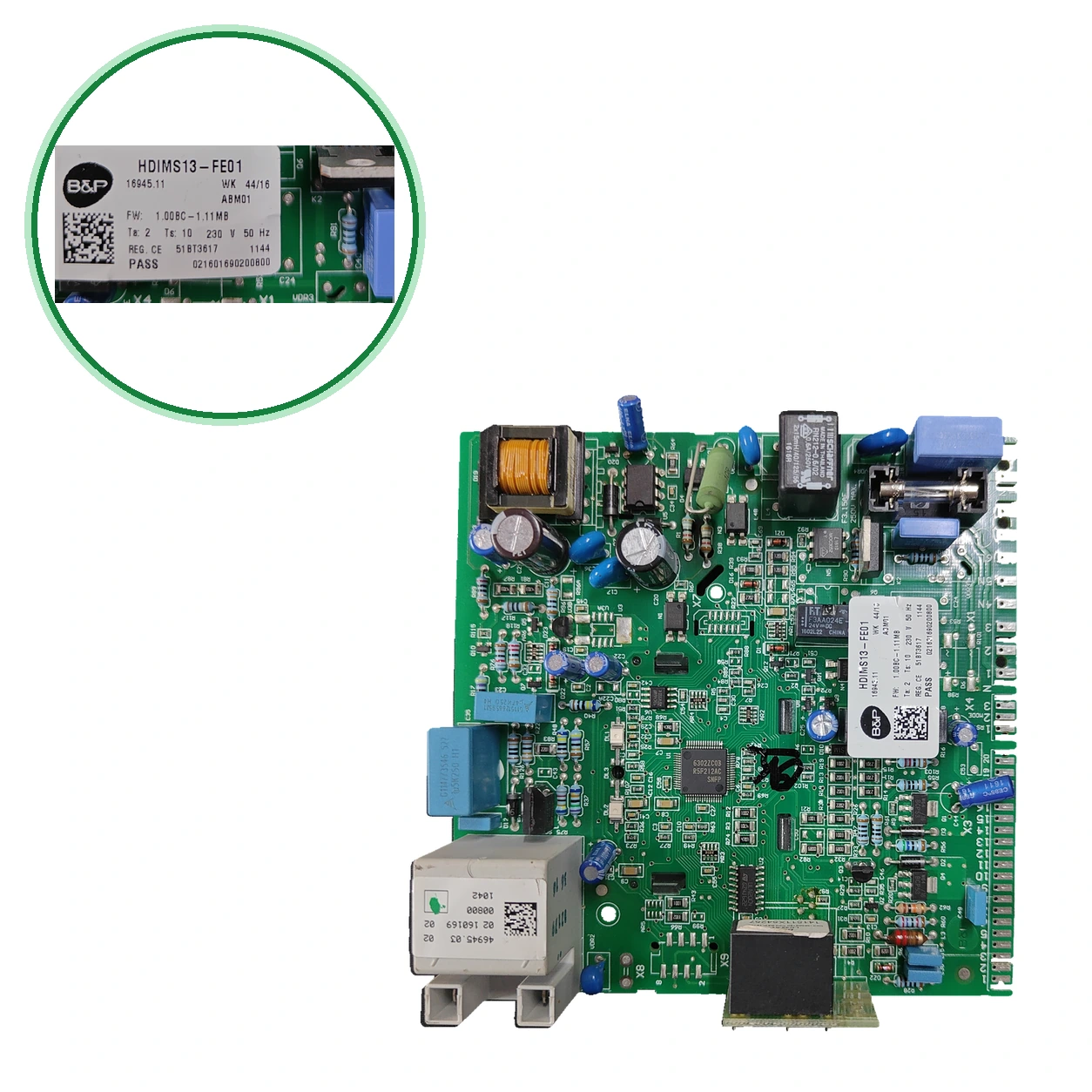 Placa Electrónica B&P HDIMS13-FE01 · Ferroli ABM01 · 16945.11 Para Divatech Micro LN F24 D