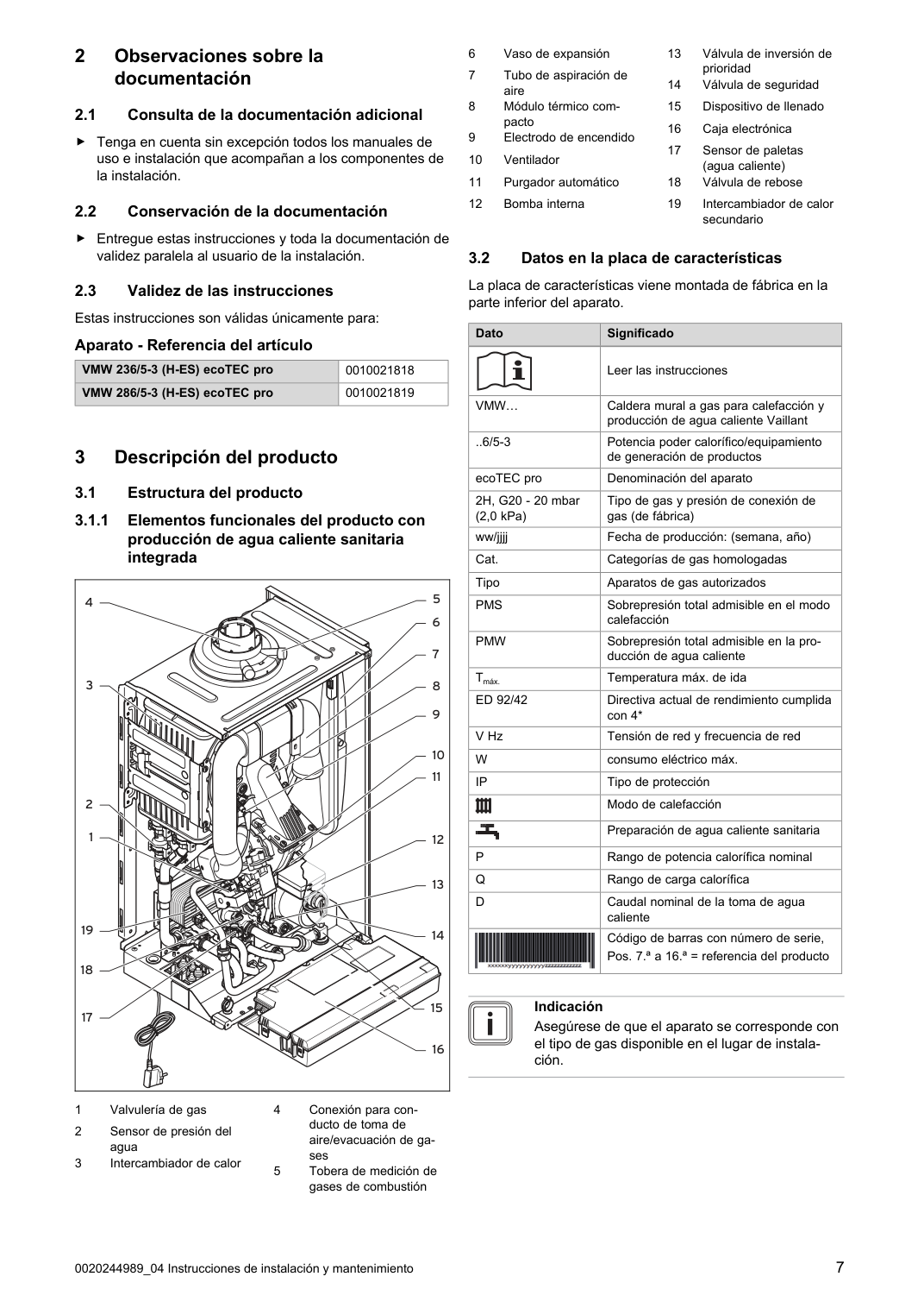 Esquema original de componentes: Averías y códigos de error de Vaillant ecoTEC pro