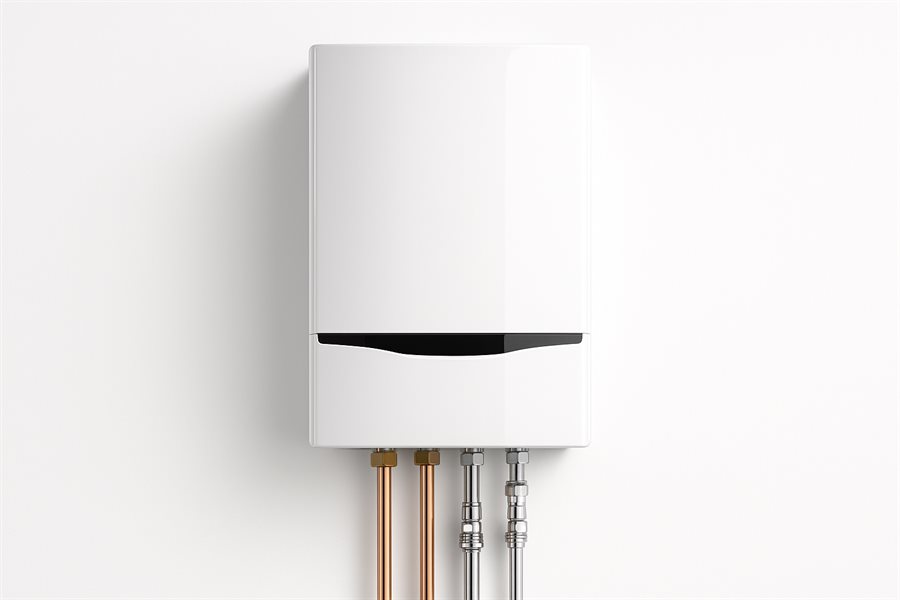 Técnico reparando caldera de condensación en Madrid